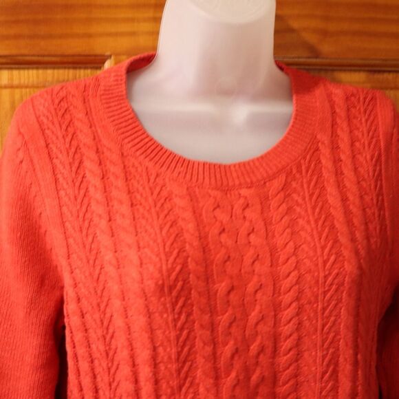 Croft & Barrow Red Vintage Sweater Medium 3/4 Sleeve Scoopneck - Picture 3 of 12